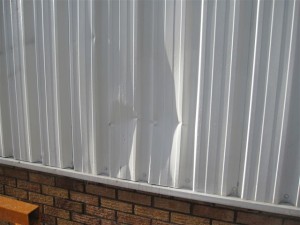 Graffiti cleaned from Edinburgh warehouse cladding